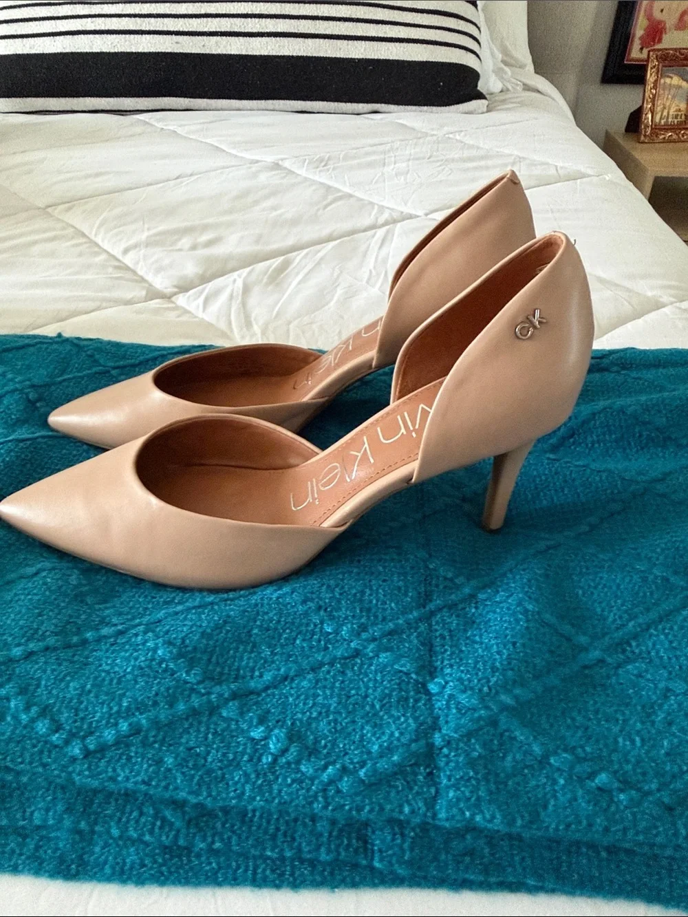 Calvin Klein Blush Pink D'Orsay Pointed Toe Heels
